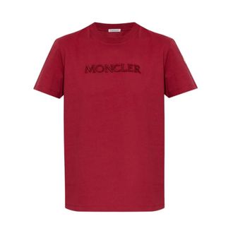 Moncler T-Shirts, female, Red, L, Branded T Shirt