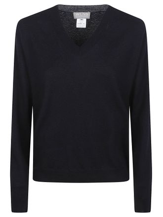 Wlns Cashmere Woman Plain Knitted Vneck Sweater