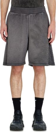 Diesel Sweatshorts with d&eacute;vor&eacute; motifs - Shorts - Man - Grey