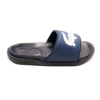 Lacoste Mens Croco Dualiste Slide Sandal In Navy