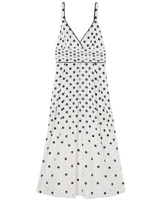 Reiss Dottie Polka Dot Midi Dress