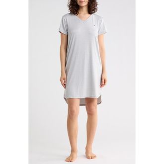 Tommy Hilfiger V-Neck Nightshirt in Heather Grey at Nordstrom Rack, Size X-Large