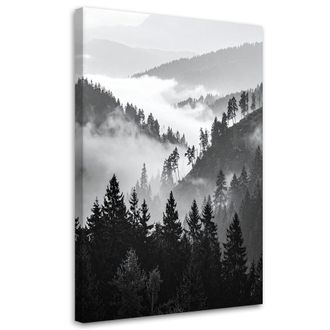 Feeby Impresi&oacute;n De Imagen, Monta&ntilde;as Bosque &Aacute;rboles Blanco Y Negro, 80x120