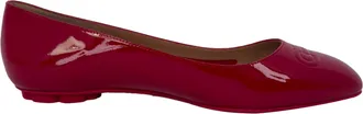 Ferragamo Horsebit Ballet Flats in Burgundy Patent Leather