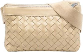 Bottega Veneta Pre-owned Crossbody Tas - Dames - Vintage Schoudertas - Beige - ONE Size - Leer - Vintage
