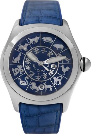 Corum Pre-owned Corum Bubble Zodiac Blue Dial Mens Watch 082.150.20