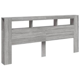Berkfield Home LED Headboard Grey Sonoma 220x18.5x103.5 cm Engineered Wood