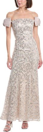 Eliza J Puff Sleeve Embellished Maxi Dress
