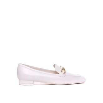 Stuart Weitzman Loafers, female, Pink, 7 UK, Signature Square Leather Loafers