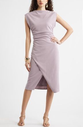Nordstrom Ruched Cap Sleeve Dress in Purple Fog at Nordstrom, Size Xx-Small