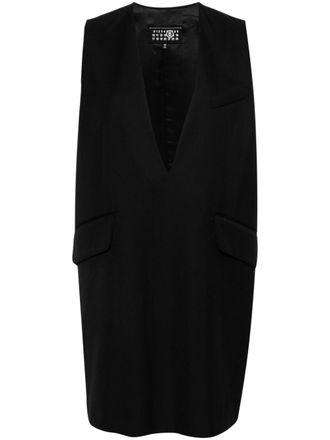 Maison Margiela single-stitch-logo twill mini dress - Black