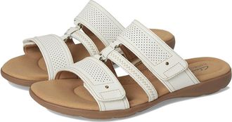 Clarks Elizabelle Ave Womens Sandals White Leather : 11 B - Medium, Synthetic
