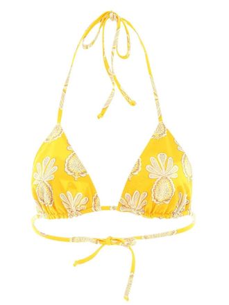 La DoubleJ reverisble triangle bikini top - women - Polyamide/Elastane - S - Yellow