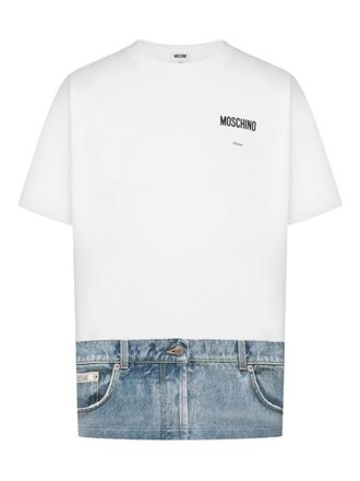 Moschino printed-detail cotton T-shirt - White