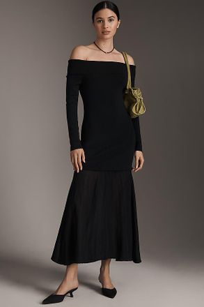 ASTR the Label Lydia Off-Shoulder Long-Sleeve Midi Dress