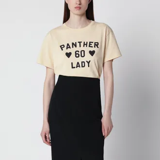 Valentino T-shirt Panther Lady in jersey di cotone betulla/nero