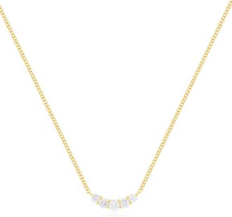 EF Collection Graduated Diamond Arc Pendant Necklace in Gold at Nordstrom