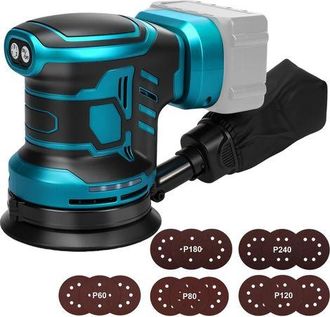 OEM Ponceuse Excentrique Pour Makita 18v Battery (san Batteries),125 Mm Ponceuse Orbitale Al&eacute;atoire Sans Fil, 3 Vitesses 7000-11000pm Avec R&eacute;cipient De Ca