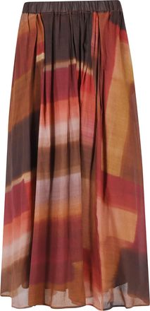 Kiltie Brown Jasmine Patterned Cotton Maxi Skirt