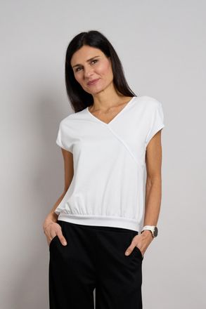 Seidel Moden T-Shirt SEIDEL MODEN Otto exclusiv, Damen, Gr. 34, wei&szlig;, Jersey, Obermaterial: 94% Viskose, 6% Elasthan, unifarben, tailliert h&uuml;ftlang, V-Ausschnitt, 