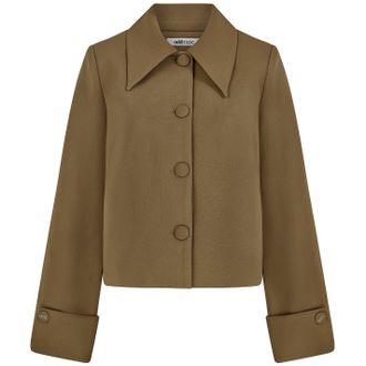 Odd Muse Womens The Ultimate Relaxed Fit Jacket in Olive - Size X-Large