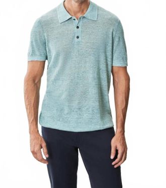 Robert Barakett Short Sleeve Casual Knit Shirt In Soft Teal
