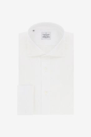 Giampaolo Einfarbiges Popeline-Hemd mit doppelter Manschette