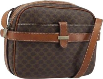 Celine Pre-owned Vintage Macadam Canvas Schoudertas - Dames - Vintage Schoudertas - Bruin - ONE Size - Leer - Vintage