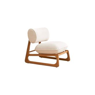 Tikamoon Sillón de jardín de teca maciza y tela