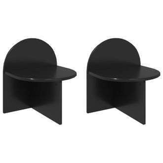 vidaXL Mesita De Noche 2 Pcs Roble Negro 40 X 35,5 X 45,5 Cm Vidaxl