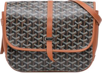 Goyard Pre-owned Womens Crossbody Bag Chevron Pattern - Black Textile - One Size