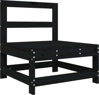 vidaXL Sof&aacute; Central De Jard&iacute;n Madera Maciza De Pino Negro Vidaxl