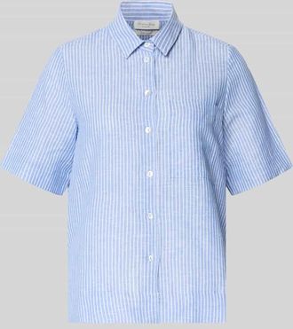 Christian Berg Regular Fit Leinenbluse mit Hemdblusenkragen in Blau, Gr&ouml;&szlig;e 38