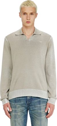 Diesel Polo jumper with faded reverse print - Knitwear - Man - Beige