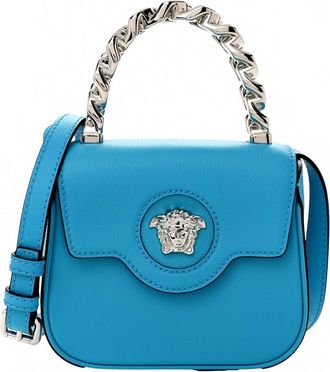 Versace Womens La Medusa Mini Top-Handle Bag In Blue