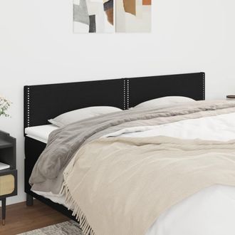 vidaXL Cabeceros 2 Unidades De Tela Negro 100x5x78/88 Cm Vidaxl