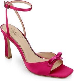 Badgley Mischka Elisha Ankle Strap Sandal in Pink Satin at Nordstrom Rack, Size 7.5