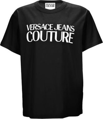 Versace Jeans Couture Tops, Heren, Zwart, S, Katoen, T-shirts en polos