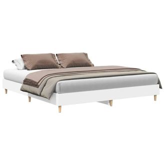 Berkfield Home Bed Frame without Mattress White 160x200cm Engineered Wood | Size: 160x200 cm