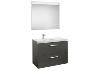 Roca Conjunto Prisma2 Cajones Espejo 900 Izquierda Gris Antracita