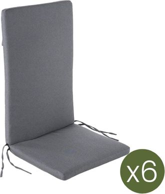 EDÈN JARDÍ Pack de 6 cojines para sillón de jardín reclinable olefin gris