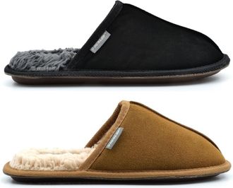 Generic Mens Suede Slippers Mens Mules Size 6 Boys Slippers Size 6 Mule Mule Real Suede Slipper Thermal Slipper Mules Thermal Faux Fur Slip On Memory Foam Siz