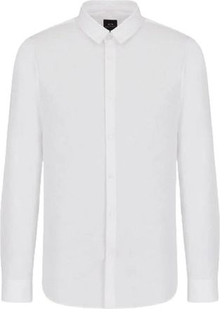 A|X Armani Exchange Slim-fit Poplin Shirt - Heren - Zakelijke Overhemden - Wit - S - Katoen - Overhemden