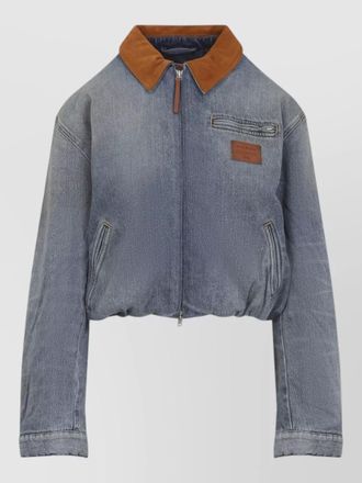 Acne Studios denim cropped bomber jacket