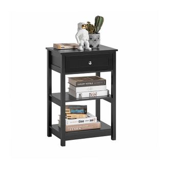 SoBuy Mesa Auxiliar Con 1 Caj&oacute;n, Consola,mesita De Noche Para Sal&oacute;n Comedor, Tel&eacute;fono O Lampara Negro Fbt46-sch Sobuy Es