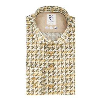 R2 Amsterdam Heren, Overhemden, Bruin, Maat: 3XL