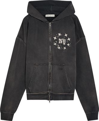 Duke and Dexter Paint Splatter Print Cotton Sweatshirt - Black - XL