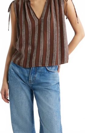 Rails Womens Sosa V-Neck Top In Oak Stripe