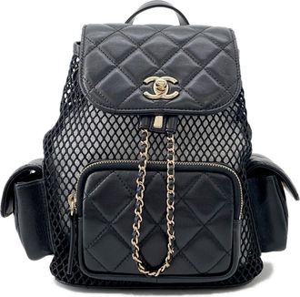 Chanel Matelasse Mesh Leather Backpack (Pre-Owned)