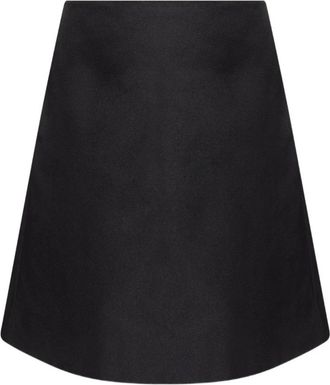 Alexander McQueen Zwarte Satijnen A-Lijn Rok - Dames - Midirokken - Zwart - XS - Satijn - Rokken